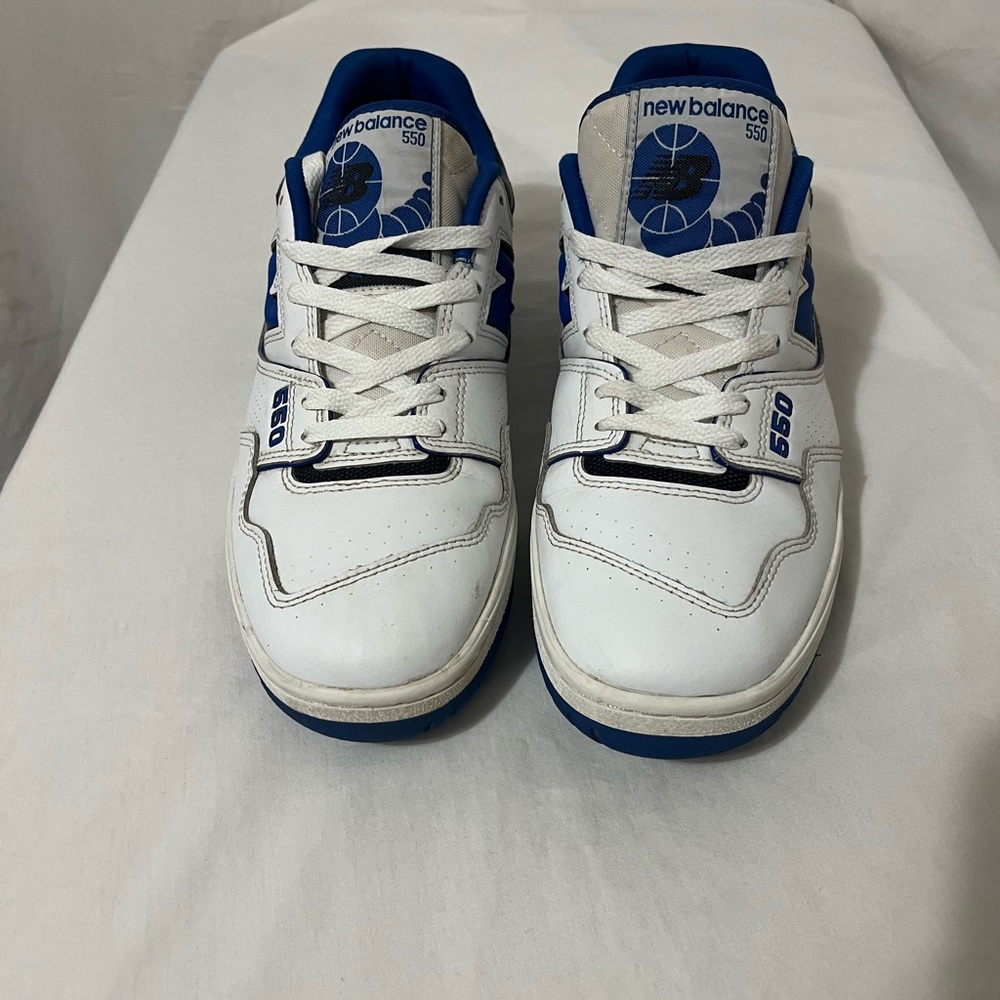 New Balance 550 White and Navy Sneakers